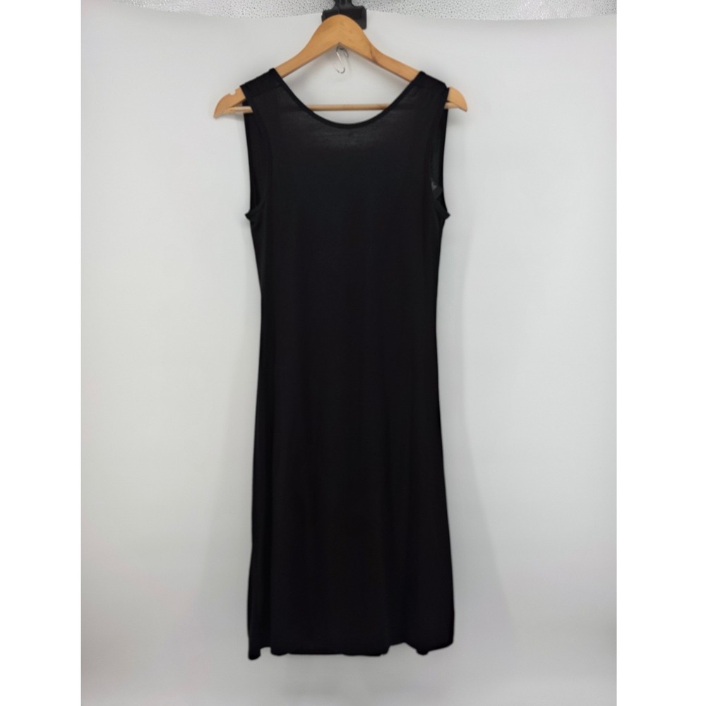 Kenneth Cole New York Womens Medium Black Rayon Drape Back Sleeveless Midi Dress